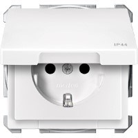 MERTEN Aquadesign МЕХ-М РОЗЕТКИ с крышкой, ПОЛ.БЕЛЫЙ - фото 152387