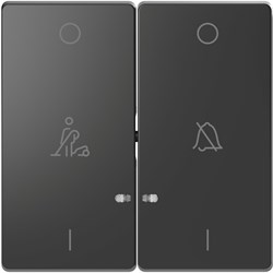 MERTEN D-Life КЛАВИША 2-ная, линзой LED, символ: звонок/горничная, АНТРАЦИТ - фото 152973