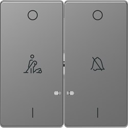 MERTEN D-Life КЛАВИША 2-ная, линзой LED, символ: звонок/горничная, НЕРЖ. СТАЛЬ - фото 152975