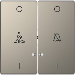 MERTEN D-Life КЛАВИША 2-ная, линзой LED, символ: звонок/горничная, НИКЕЛЬ - фото 152976