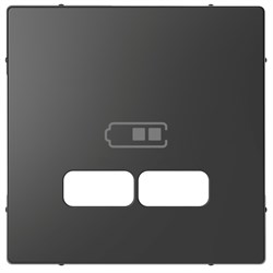 MERTEN D-Life ЦЕНТРАЛЬНАЯ НАКЛАДКА для USB механизма 2,1А, АНТРАЦИТ - фото 153105