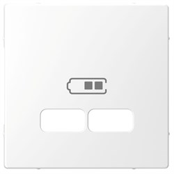 MERTEN D-Life ЦЕНТРАЛЬНАЯ НАКЛАДКА для USB механизма 2,1А, БЕЛ. ЛОТОС - фото 153106