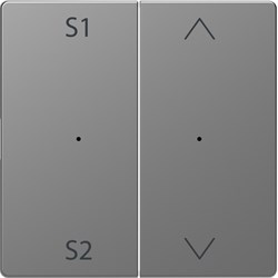 MERTEN D-Life PlusLink КЛАВИША 2-ная с S1/S2, вх/вз, НЕРЖ. СТАЛЬ, SD - фото 153202