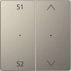 MERTEN D-Life PlusLink КЛАВИША 2-ная с S1/S2, вх/вз, НИКЕЛЬ, SD - фото 153203