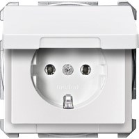 MERTEN МЕХАНИЗМ розетки с крышкой с з/к, ПОЛ.БЕЛЫЙ, QF SD - фото 153370