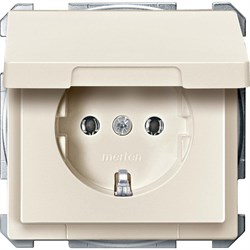 MERTEN МЕХАНИЗМ розетки 16А з/к б/ шт. c крышкой БЕЖЕВЫЙ, QF SD - фото 153372