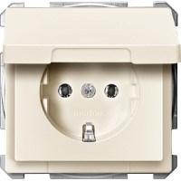 MERTEN МЕХАНИЗМ розетки 16А з/к б/ шт. c крышкой БЕЖЕВЫЙ, QF SD - фото 153375