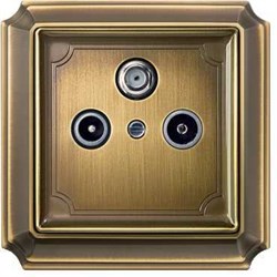 MERTEN ЦЕНТР.ПЛАТА д/антенных розеток TV/FM Х2 Х3,АНТИЧНАЯ ЛАТУНЬ, SD - фото 153544