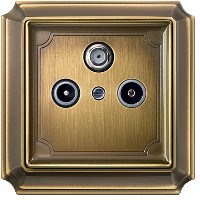 MERTEN ЦЕНТР.ПЛАТА д/антенных розеток TV/FM Х2 Х3,АНТИЧНАЯ ЛАТУНЬ, SD - фото 153545