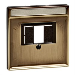 MERTEN ЦЕНТР. НАКЛАДКА для мех-ма TAE/Audio поле для надписи, АНТ. ЛАТУНЬ, SD - фото 153567