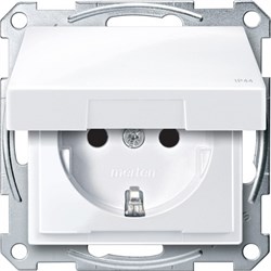 MERTEN МЕХАНИЗМ розетки с крышкой з/шт IP44, АКТИВНЫЙ БЕЛЫЙ, QF SM - фото 154802
