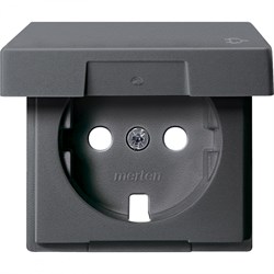 MERTEN ЦЕНТР.ПЛАТА с крышкой д/мех-ма розетки, АНТРАЦИТ, SM - фото 155010