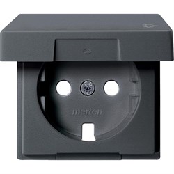 MERTEN ЦЕНТР.ПЛАТА с крышкой д/мех-ма розетки, АНТРАЦИТ, SM - фото 155012