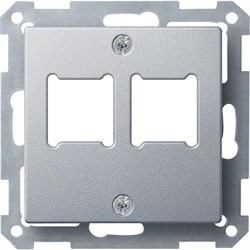 MERTEN ЦЕНТР.ПЛАТА д/розетки RJ11/RJ45,2поста, АЛЮМИНИЙ, QF SM - фото 155122