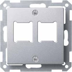 MERTEN ЦЕНТР.ПЛАТА д/розетки RJ11/RJ45,2поста, АЛЮМИНИЙ, QF SM - фото 155123