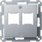 MERTEN ЦЕНТР.ПЛАТА д/розетки RJ11/RJ45,2поста, АЛЮМИНИЙ, QF SM - фото 155124