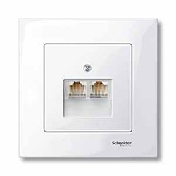 MERTEN ЦЕНТР.ПЛАТА д/розетки RJ45, 2 поста, ПОЛ.БЕЛЫЙ, SM - фото 155211