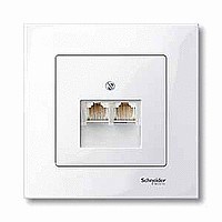 MERTEN ЦЕНТР.ПЛАТА д/розетки RJ45, 2 поста, ПОЛ.БЕЛЫЙ, SM - фото 155215