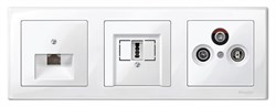 MERTEN ЦЕНТР.ПЛАТА д/розетки RJ45, 1 пост, ПОЛ.БЕЛЫЙ, SM - фото 155236