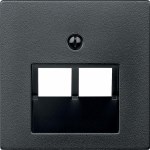 MERTEN ЦЕНТР.ПЛАТА д/розетки RJ45, 2 поста, АНТРАЦИТ, SM - фото 155314