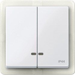 MERTEN КЛАВИША двойная с окошком д/световой индикации IP44,АКТИВНЫЙ БЕЛЫЙ, SM - фото 155736