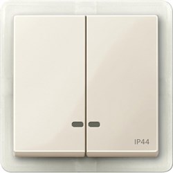 MERTEN КЛАВИША двойная с окошком д/световой индикации IP44,БЕЖЕВЫЙ, SM - фото 155740