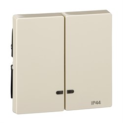 MERTEN КЛАВИША двойная с окошком д/световой индикации IP44,БЕЖЕВЫЙ, SM - фото 155741