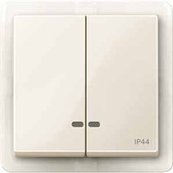 MERTEN КЛАВИША двойная с окошком д/световой индикации IP44,БЕЖЕВЫЙ, SM - фото 155743