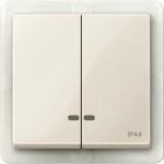 MERTEN КЛАВИША двойная с окошком д/световой индикации IP44,БЕЖЕВЫЙ, SM - фото 155744