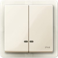 MERTEN КЛАВИША двойная с окошком д/световой индикации IP44,БЕЖЕВЫЙ, SM - фото 155745