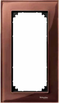 MERTEN M-Elegance РАМКА стеклянная 2 поста б/перегородки, МАХАГОН, SM - фото 156143