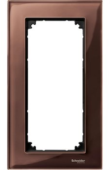 MERTEN M-Elegance РАМКА стеклянная 2 поста б/перегородки, МАХАГОН, SM - фото 156144