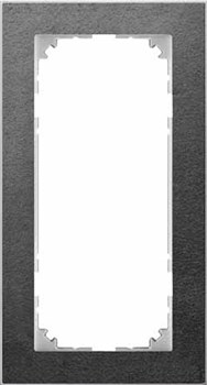 MERTEN M-Pure Decor РАМКА 2 поста б/перегородки, СЛАНЕЦ/АЛЮМИНИЙ, SM - фото 156186