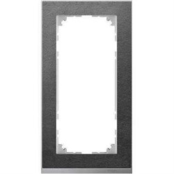 MERTEN M-Pure Decor РАМКА 2 поста б/перегородки, СЛАНЕЦ/АЛЮМИНИЙ, SM - фото 156187