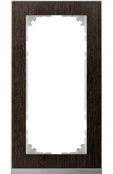 MERTEN M-Pure Decor РАМКА 2 поста б/перегородки, ВЕНГЕ/АЛЮМИНИЙ, SM - фото 156189
