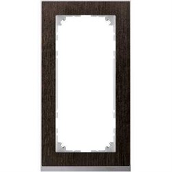 MERTEN M-Pure Decor РАМКА 2 поста б/перегородки, ВЕНГЕ/АЛЮМИНИЙ, SM - фото 156192