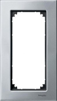 MERTEN M-Elegance РАМКА металлическ. 2 поста б/перегородки, ПЛАТИНА-СЕРЕБРО, SM - фото 156392