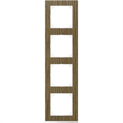 MERTEN M-Pure Decor РАМКА 4 поста, ДУБ/БРИЛЛИАНТОВЫЙ БЕЛЫЙ, SM - фото 156448