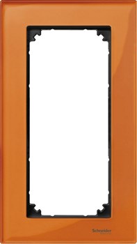 MERTEN M-Elegance РАМКА стеклянная 2 поста б/перегородки, ОРАНЖЕВЫЙ КАЛЬЦИТ, SM - фото 156553