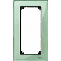 MERTEN M-Elegance РАМКА стеклянная 2 поста б/перегородки, ИЗУМРУД, SM - фото 156560