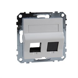 MERTEN ПЛАТА наклонная д/Keystone RJ45 2 поста, АКТИВНЫЙ БЕЛЫЙ, SM - фото 157596