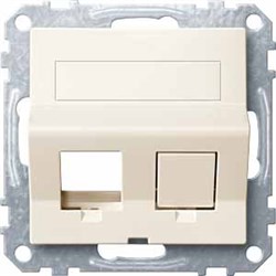 MERTEN ПЛАТА наклонная д/Keystone RJ45 2 поста, БЕЖЕВЫЙ, SM - фото 157604