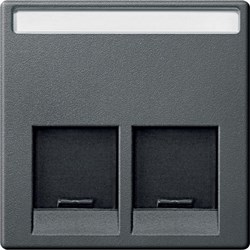 MERTEN ЦЕНТР.ПЛАТА д/розеток с разъемом RJ45 2 поста, АНТРАЦИТ, SM - фото 157741