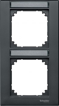 MERTEN M-Smart РАМКА 2 поста с полем д/надписи вертикальный монтаж, АНТРАЦИТ, SM - фото 157996