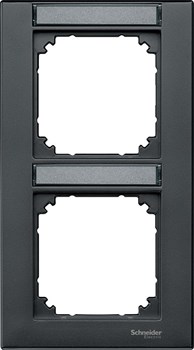 MERTEN M-Smart РАМКА 2 поста с полем д/надписи вертикальный монтаж, АНТРАЦИТ, SM - фото 157997
