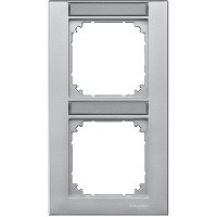 MERTEN M-Smart РАМКА 2 поста с полем д/надписи вертикальный монтаж, АЛЮМИНИЙ, SM - фото 158003