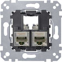 MERTEN МЕХАНИЗМ КОМП. РОЗЕТКИ 2хRJ45 кат. 5e STP - фото 159587