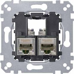 MERTEN МЕХАНИЗМ КОМП. РОЗЕТКИ 2xRJ45 кат. 6 STP - фото 159607