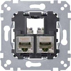 MERTEN МЕХАНИЗМ КОМП. РОЗЕТКИ 2xRJ45 кат. 6 STP - фото 159608