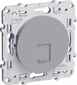ODACE РОЗЕТКА RJ45 infraplus, неэкранированный кабель, кат. 5е, АЛЮМИНИЙ - фото 160528